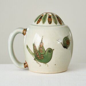 Vintage El Palomar KEN EDWARDS Mexican Pottery Tonala Shaker Green Large Signed